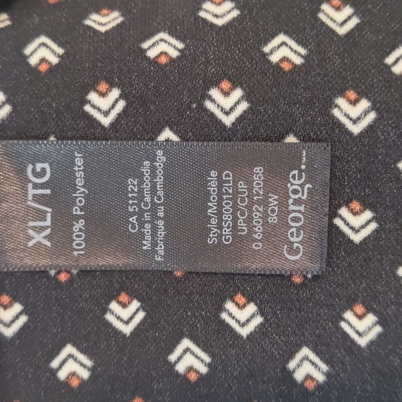 George XL Black/Pattern Blouse with Slit Sleeves - Picture 7 of 7